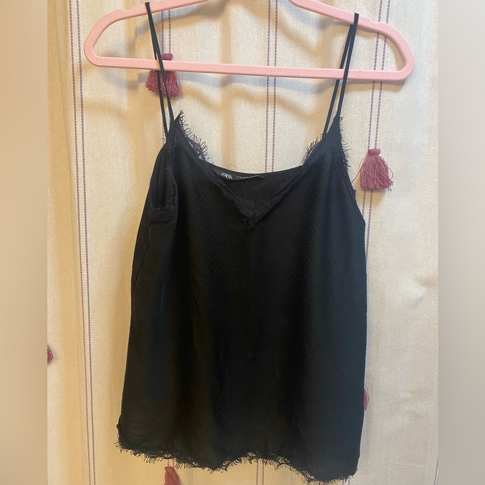 Zara black camisole too with lace detailing